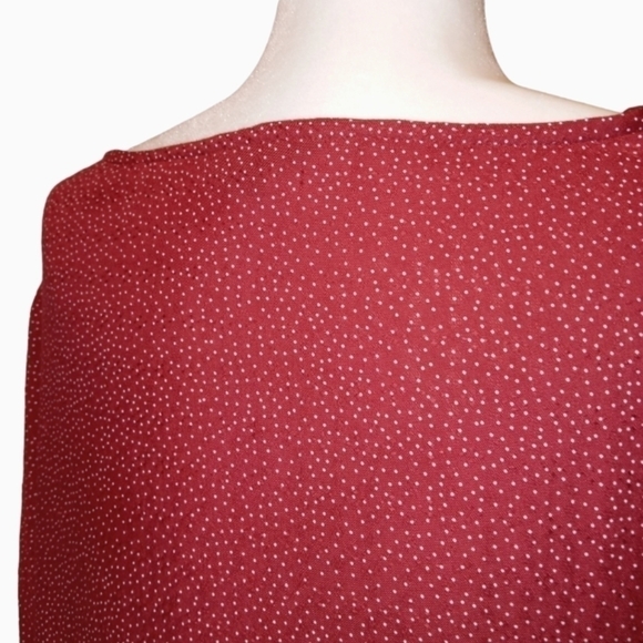 American Eagle boho soft rust color polka-dot button down & tie cropped top XL - Picture 7 of 13